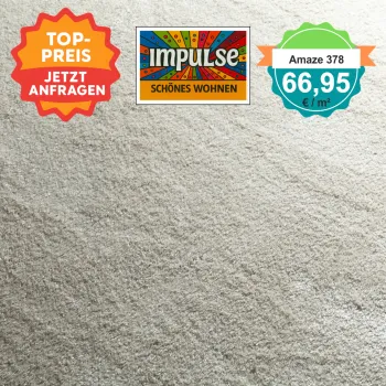 JAB Amaze – quadratische Draufsicht Velours-Teppichboden in fraise mit Preisaufdruck